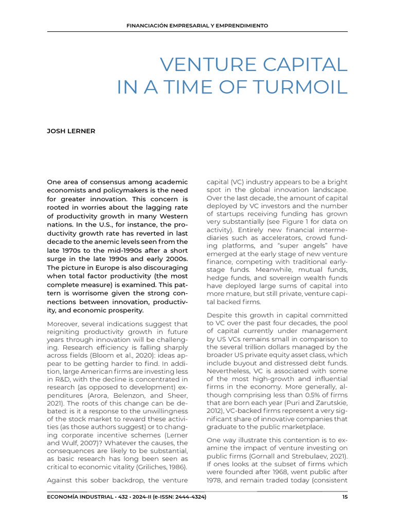 Venture Capital's Role in Innovation Challenges | PDF | Venture Capital ...