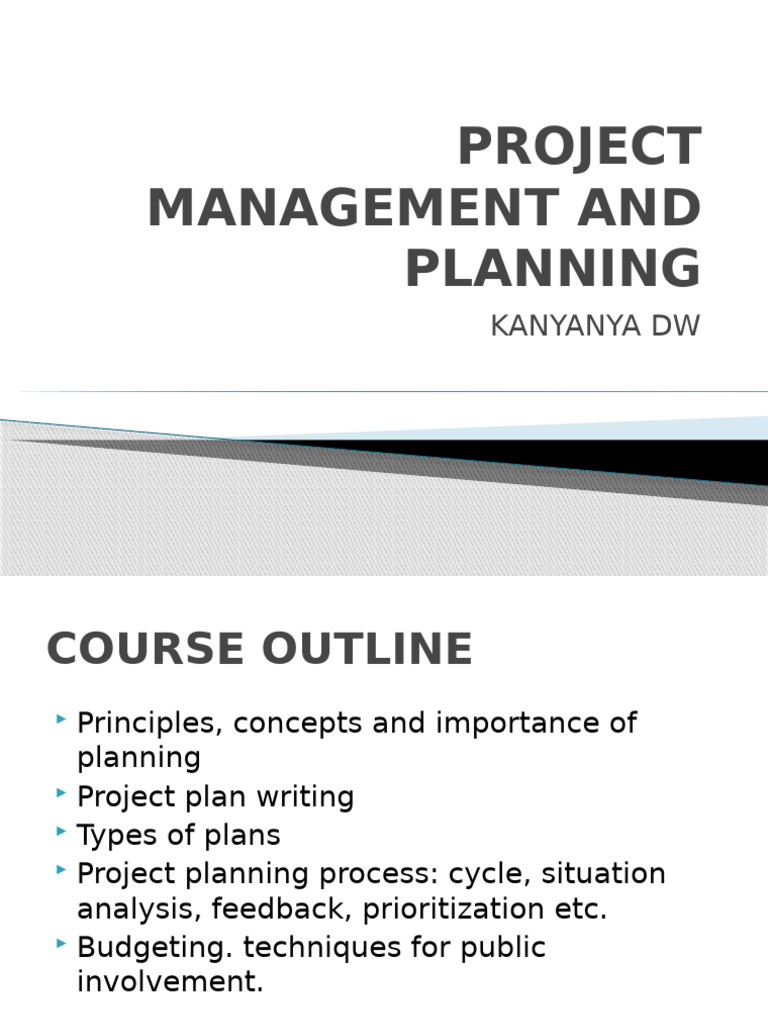 Project Management and Planning Lesson 1 201117-1 | PDF | Project ...