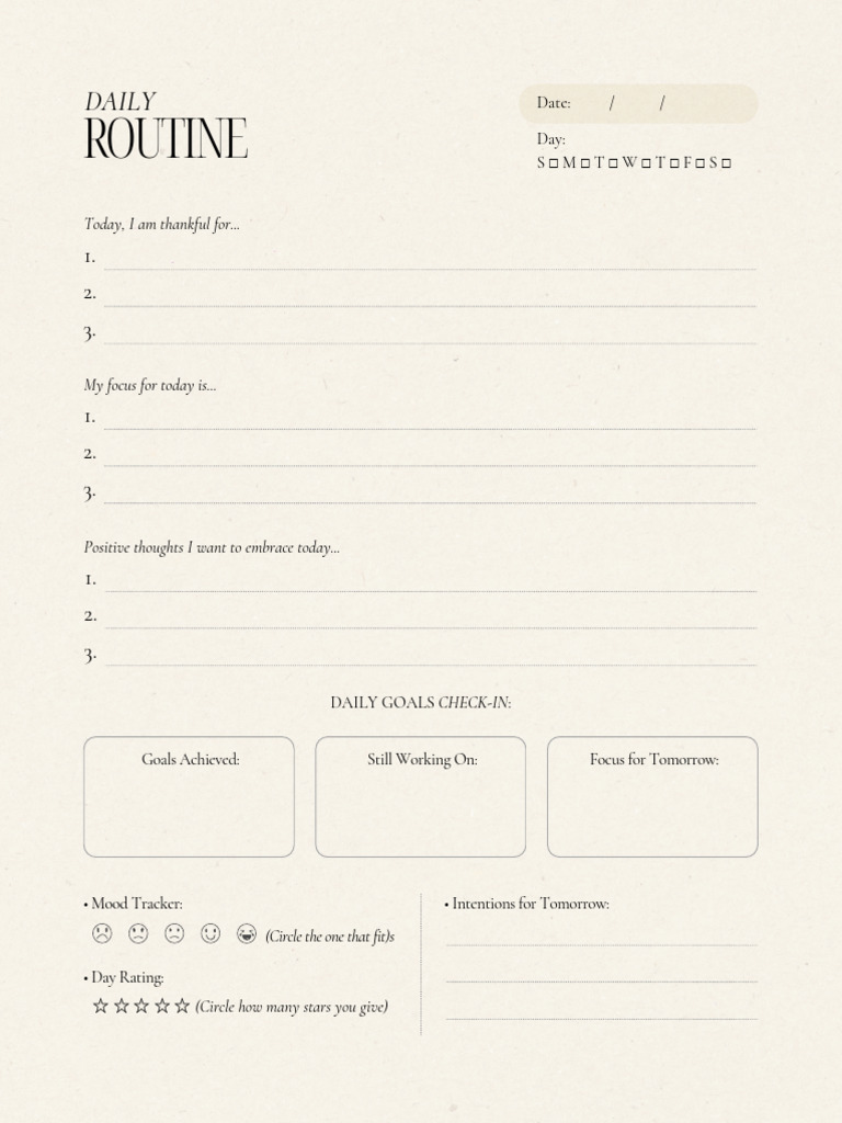 Daily Check-In Journal Template | PDF