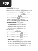 Financial Ratios Analysis 2022-2024 | PDF