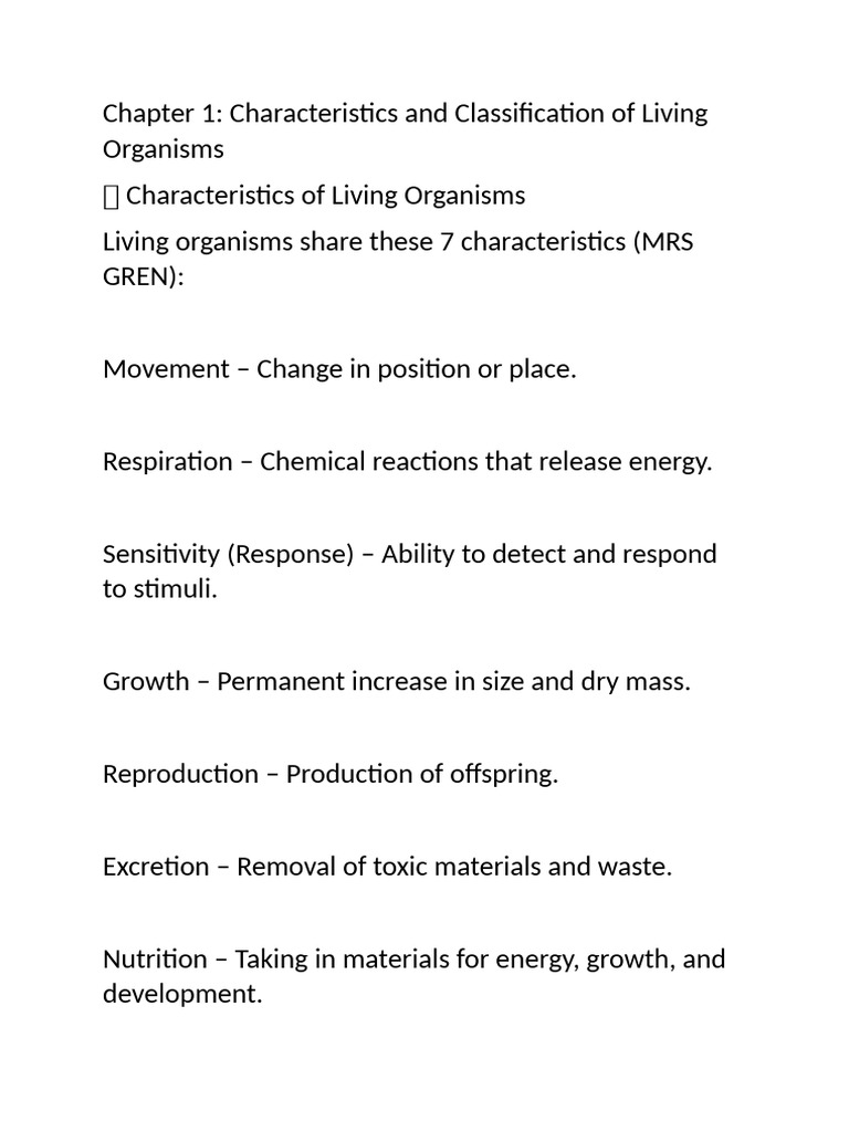Chapter 1 Bio Notes | PDF