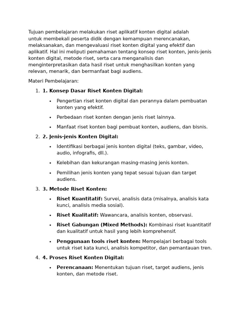 Konsep Dasar Riset Konten Digital | PDF