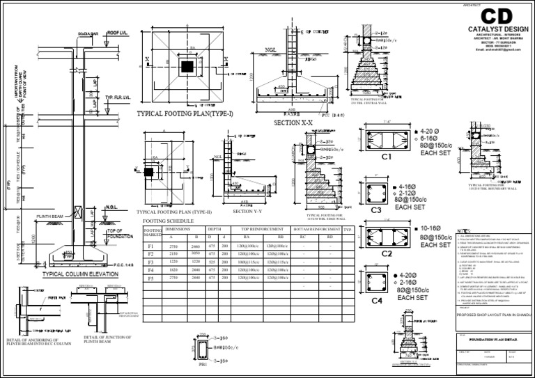 Layout Plan-Foundation Details | PDF | Building Materials | Chess Openings