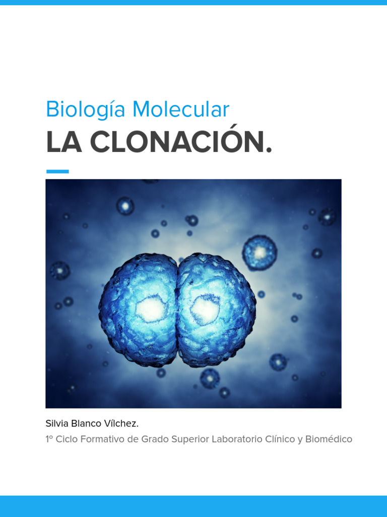 Clonación en Biología Molecular | PDF | Clonación | Adn