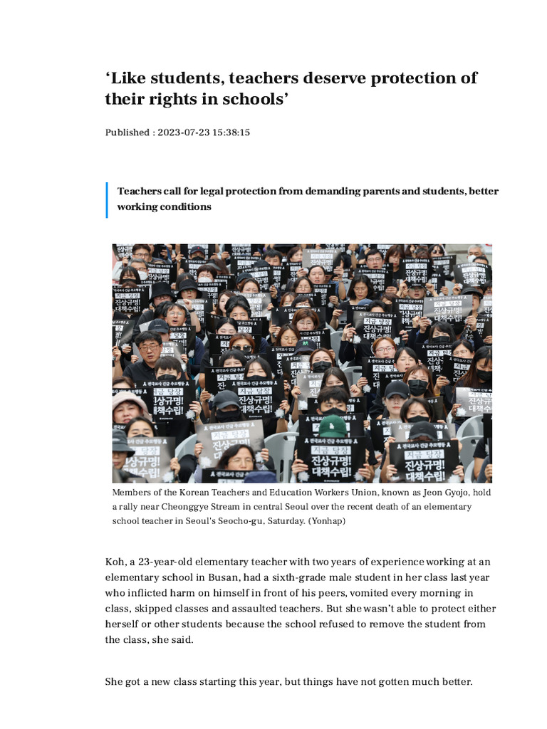 Protecting Teachers' Rights in Schools | PDF | Teachers