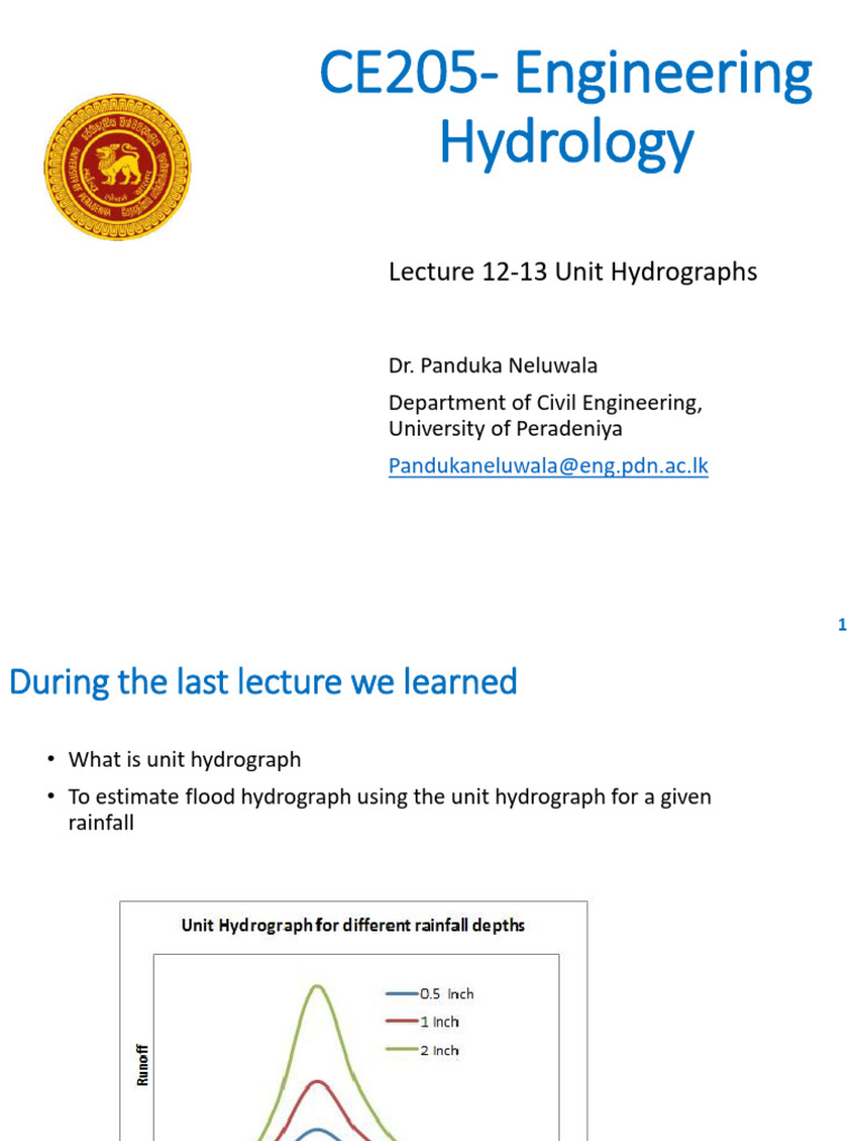 Unit Hydrographs in Engineering Hydrology | PDF | Drainage Basin ...