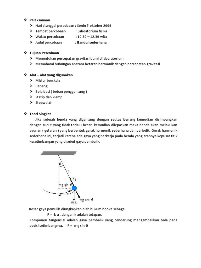 Laporan Praktikum Bandul Sederhana 2