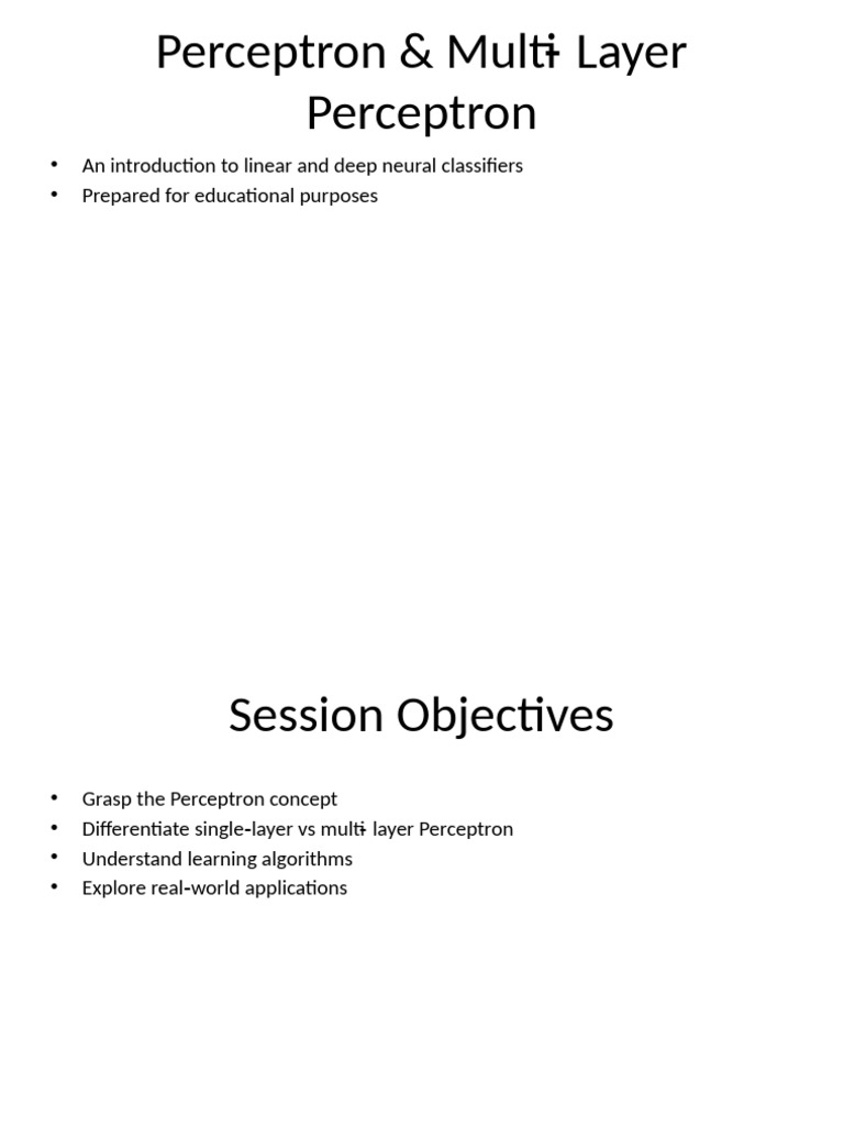 Limitations of Single Layer Perceptron | PDF | Applied Mathematics ...