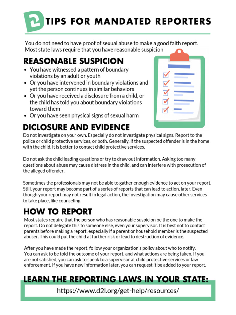 Reporting Guidelines for Mandated Reporters | PDF