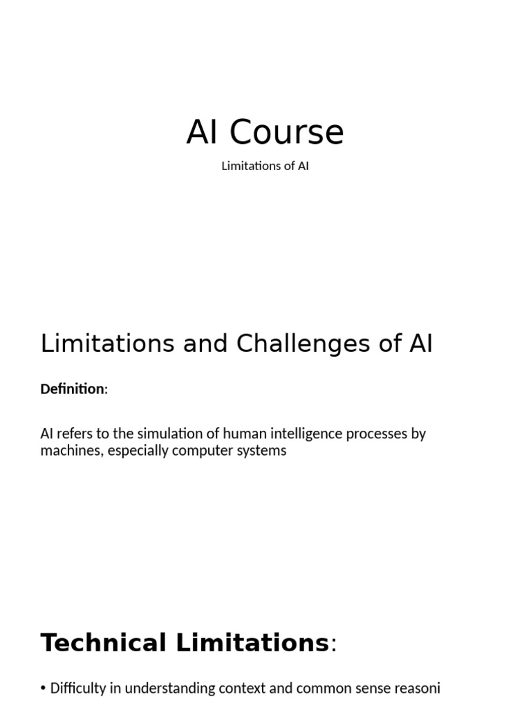 Challenges and Limitations of AI | PDF