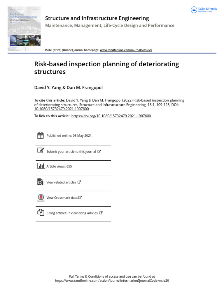 Risk-Based Inspection Planning of Deteriorating Structures | PDF ...