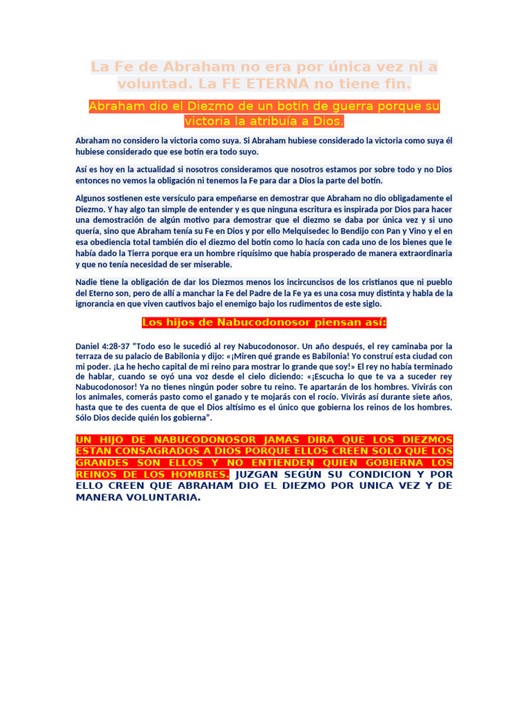 La Fe de Abraham No Era Por Única Vez Ni A Voluntad | PDF | Abrahán | Dios