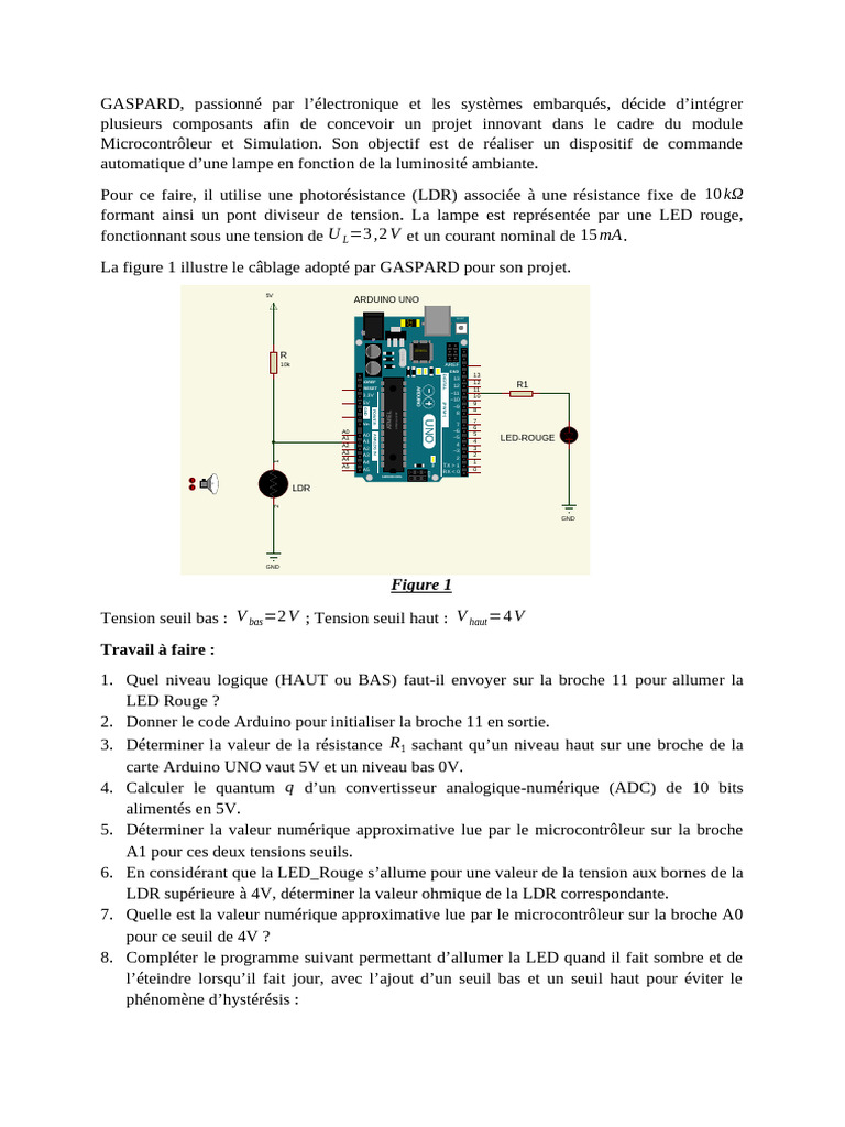 Projet Arduino : Commande automatique de LED | PDF | Ingénierie ...