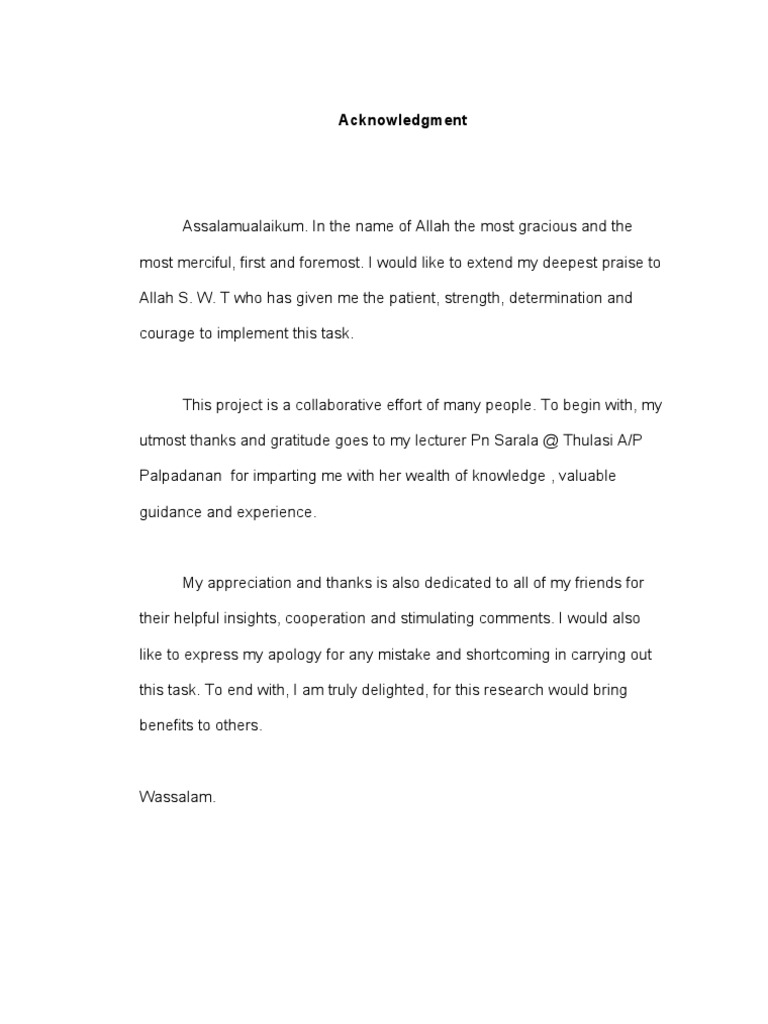 Acknowledgment Penghargaan English Pdf Psychological Concepts Psychology