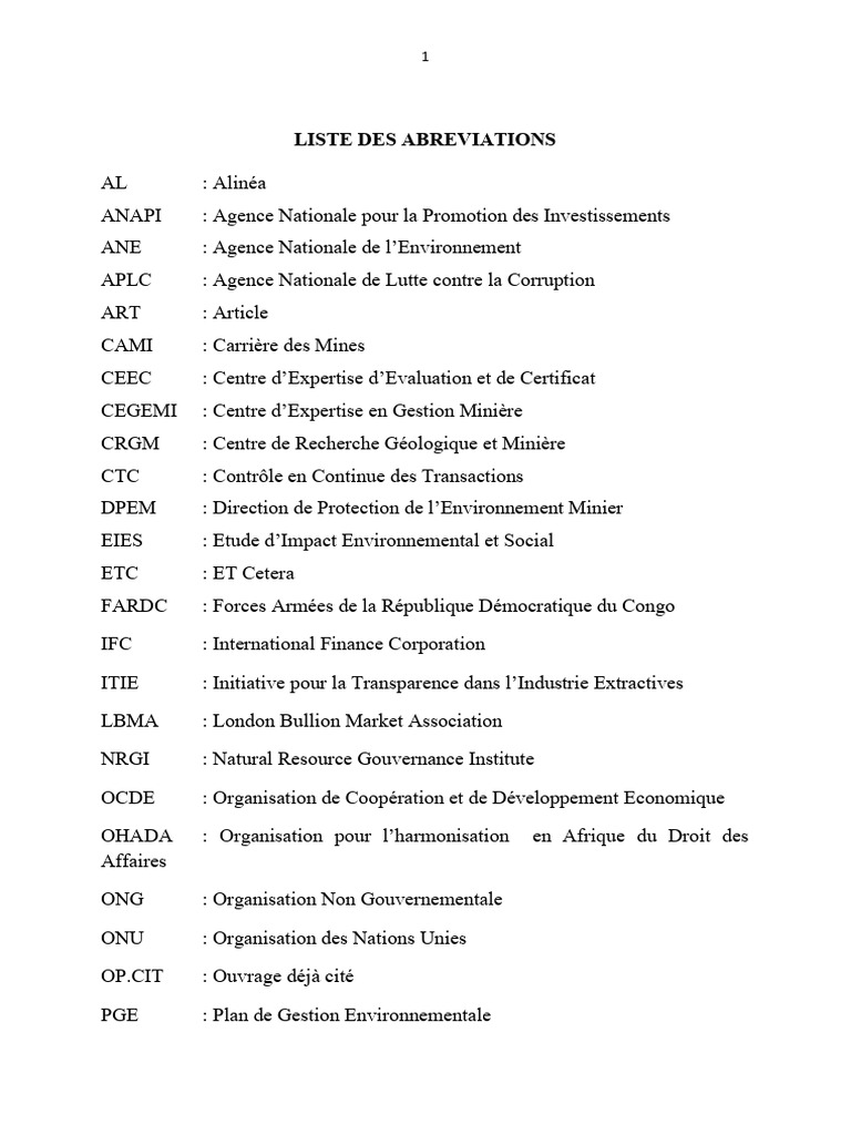 Bilan et Perspectives du Code Minier RDC | PDF | Environnement naturel ...