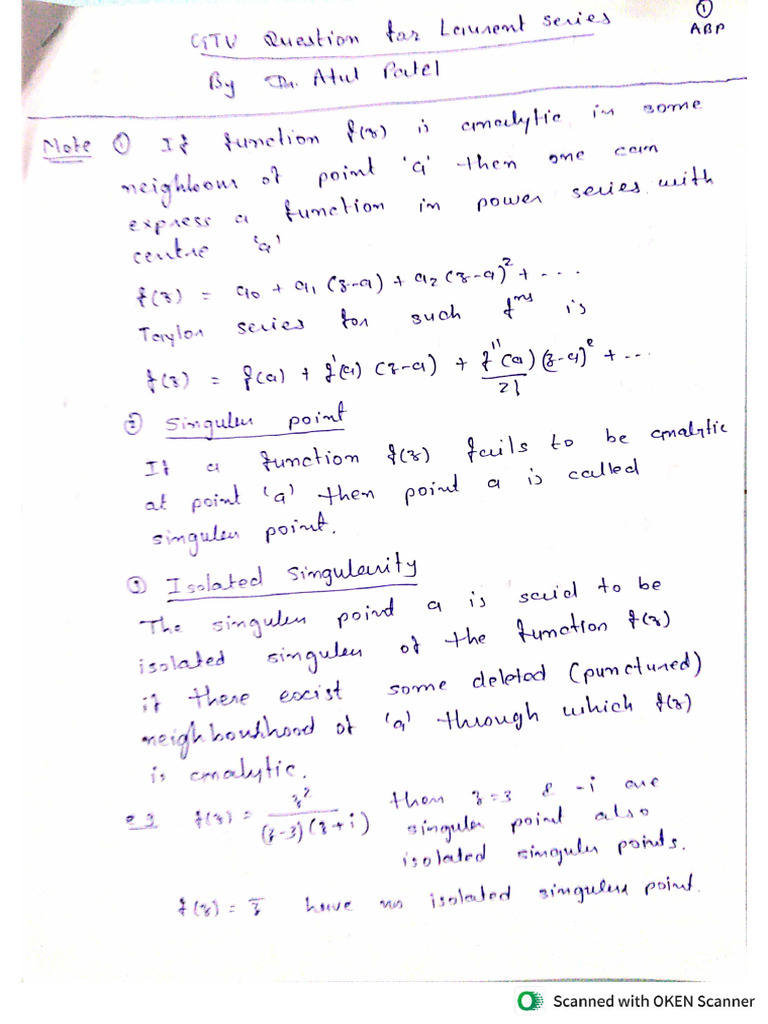 Laurent Series Gtu Questions | PDF