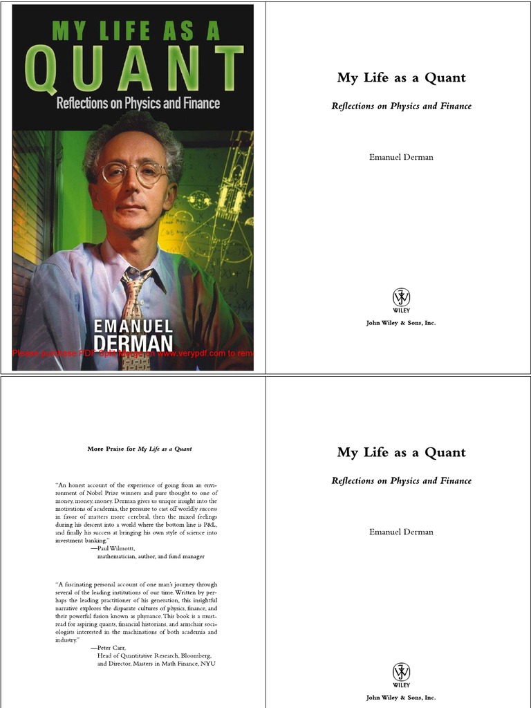 Emanuel Derman My Life As A Quant Pdf