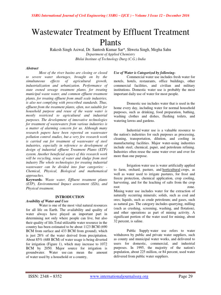 Wastewater Treatment Innovations in ETPs | PDF | Sewage Treatment | Water