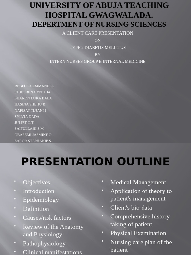 Type 2 Diabetes Mellitus Care Presentation | PDF | Pancreas | Diabetes