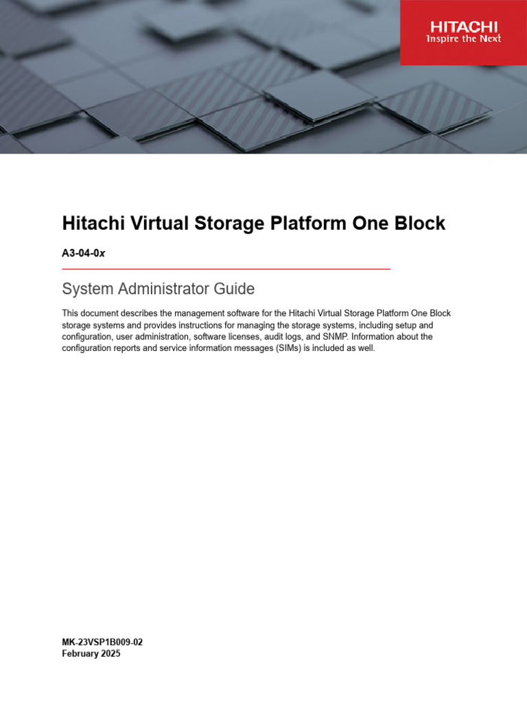 VSP One Block VA3-04-0x System Administrator Guide MK-23VSP1B009-02 | PDF |  Transport Layer Security | Computer Engineering