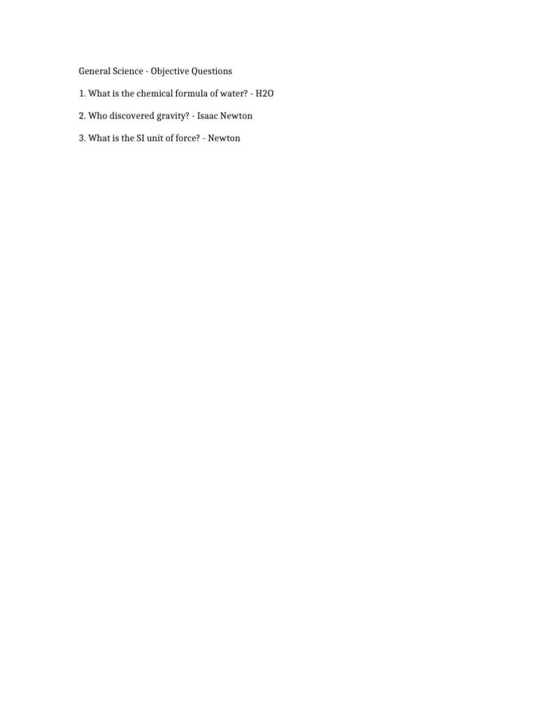 General Science - Objective Q&A | PDF