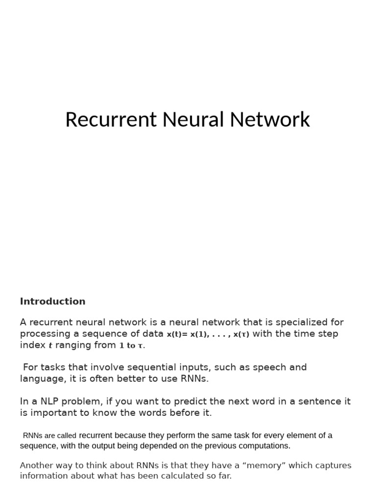 Understanding Recurrent Neural Networks | PDF | Computational Science ...
