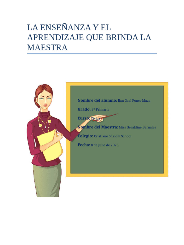 Rol de la Maestra en la Educación Primaria | PDF | Enseñando | Aprendizaje