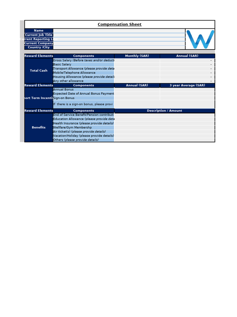 Comprehensive Compensation Breakdown | PDF