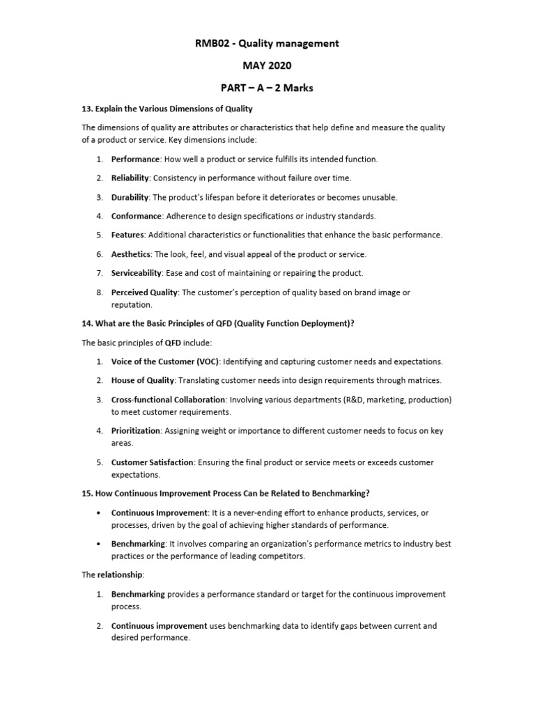 Components of Total Quality Management | PDF | Quality Management | Six ...