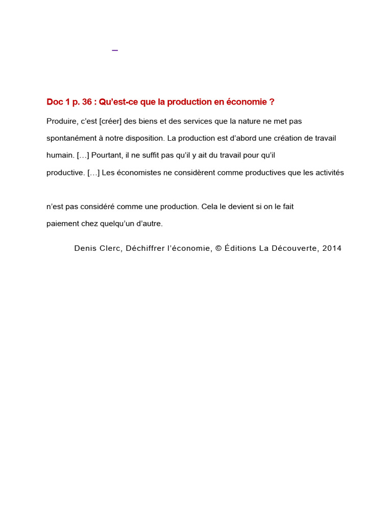 Production et mesure des richesses économiques | PDF | Produit ...