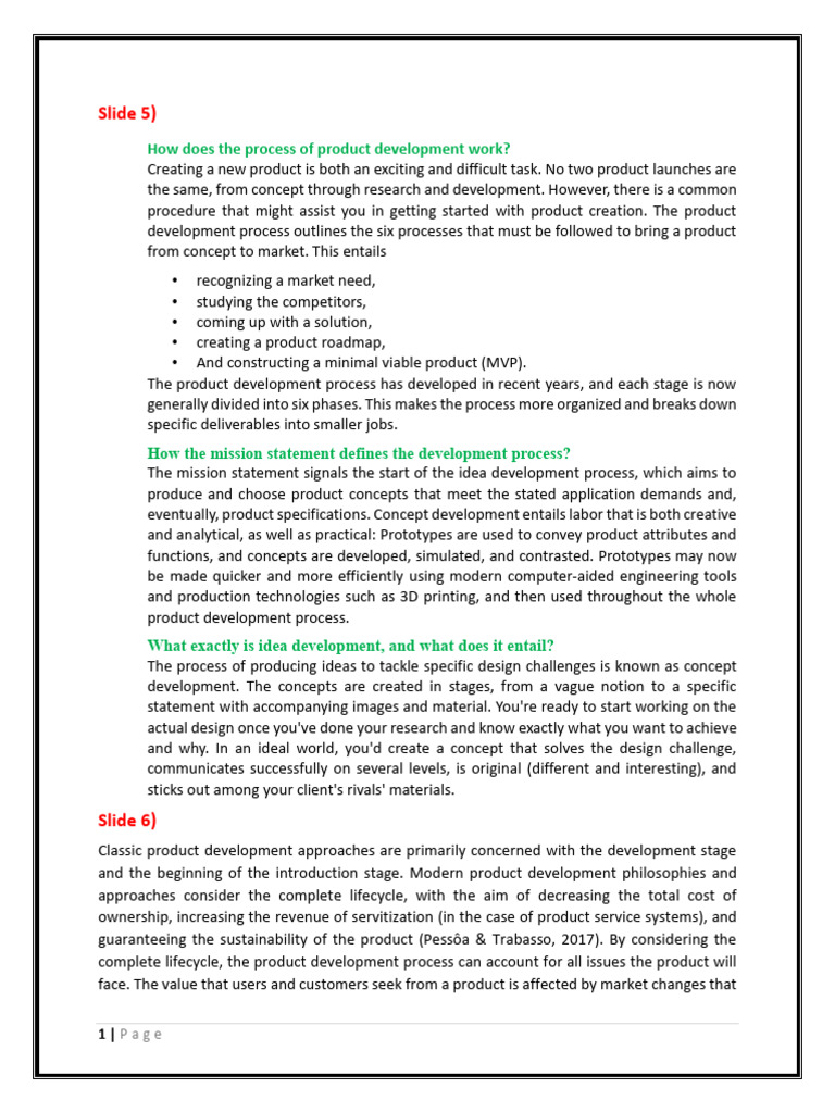 Product Development Process Explained | PDF | Strategic Management ...