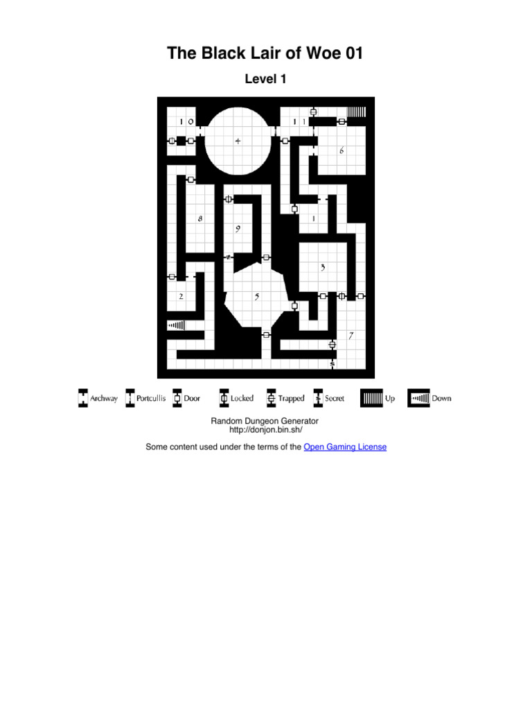 Dungeon Layout: The Black Lair of Woe | PDF