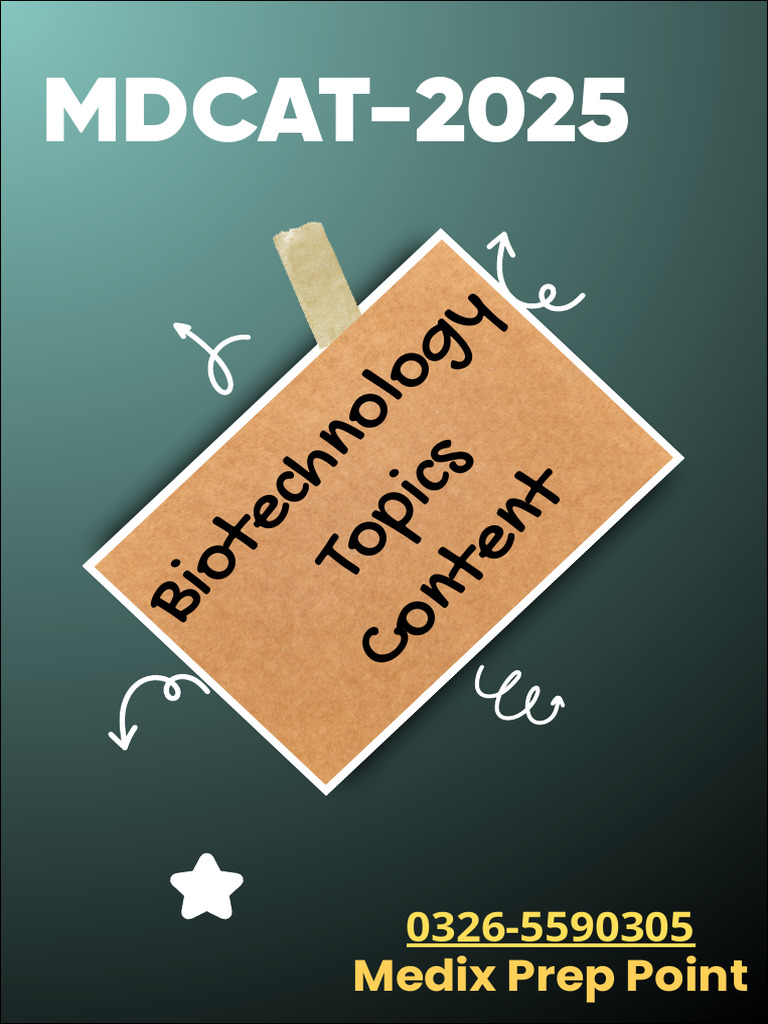 MDCAT 2025 Biotechnology Notes | PDF