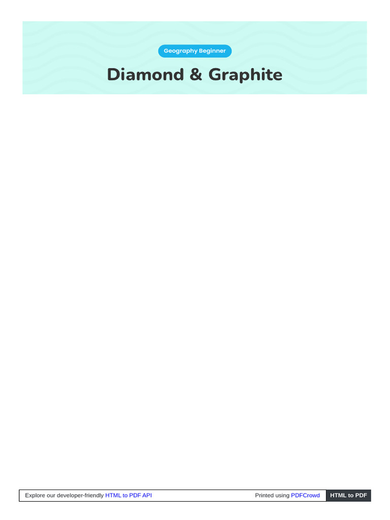 Diamond and Graphite in India | PDF | Graphite | Diamond