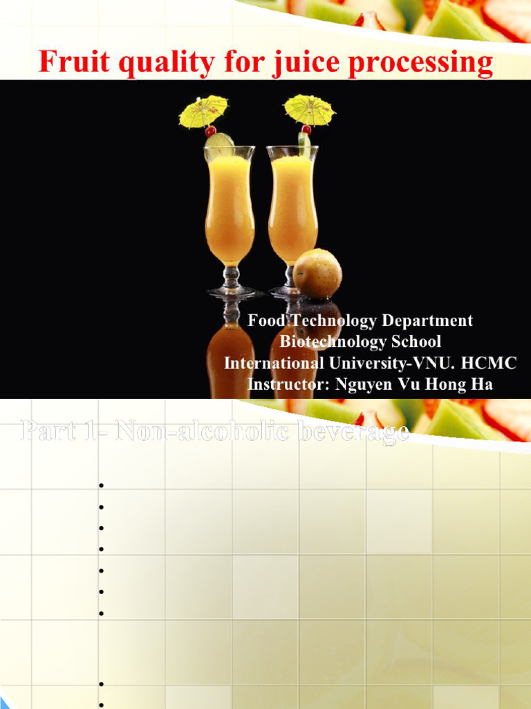 Quality Control in Fruit Juice Processing | PDF | Fruit | Vegetables
