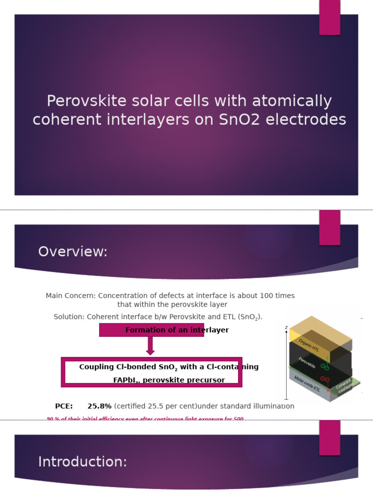 Perovskite Solar Cells with SnO2 Interlayers | PDF | Materials ...