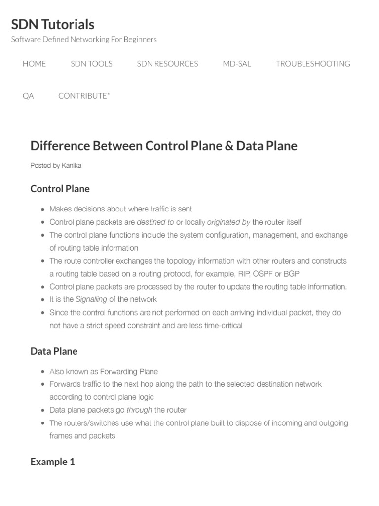 Control vs Data Plane Explained | PDF | Router (Computing) | Computer ...