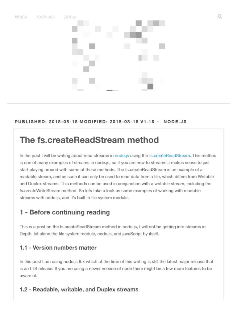The Fs - createReadStream Method - Dustin John Pfister at Github Pages ...