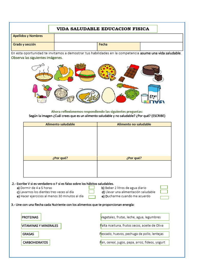 Actividades para una Vida Saludable | PDF