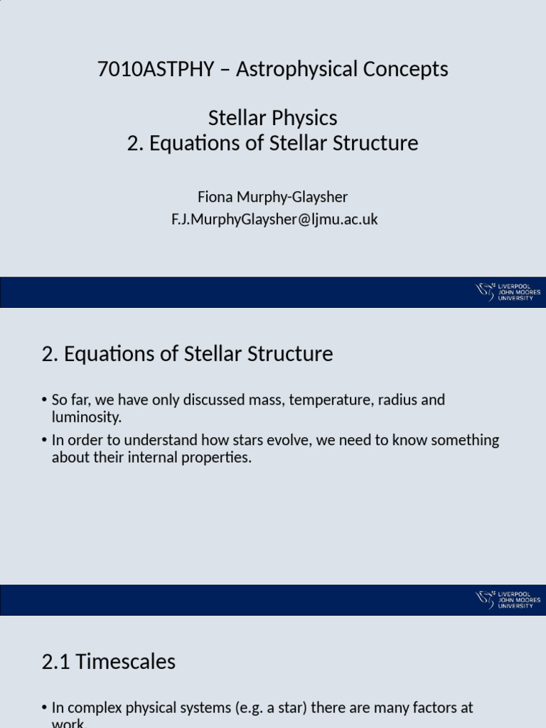 Stellar Structure and Dynamics Equations | PDF | Stars | Gases