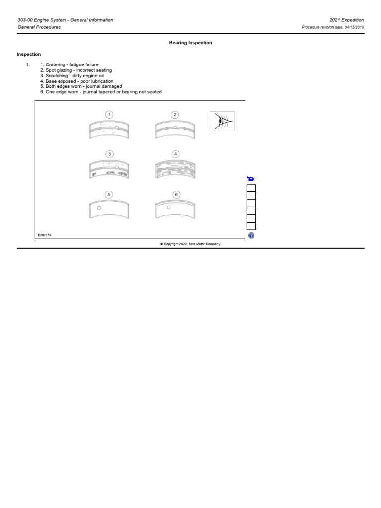 Bearing Inspection Procedures for Engines | PDF