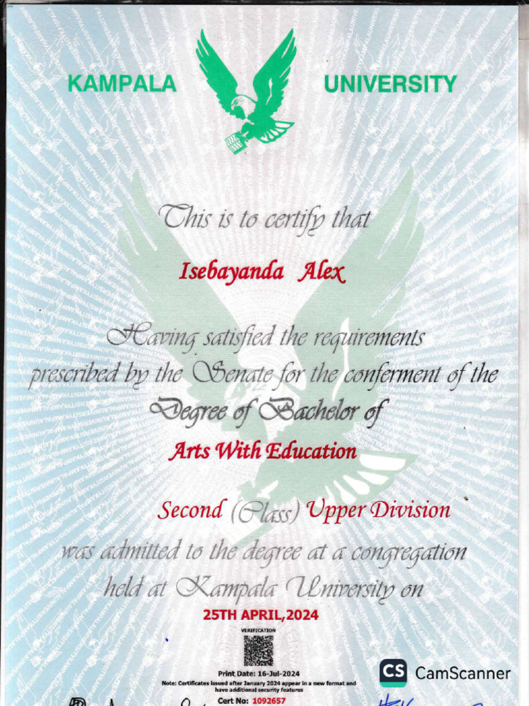 Kampala University Academic Transcript | PDF | Liberal Arts Education