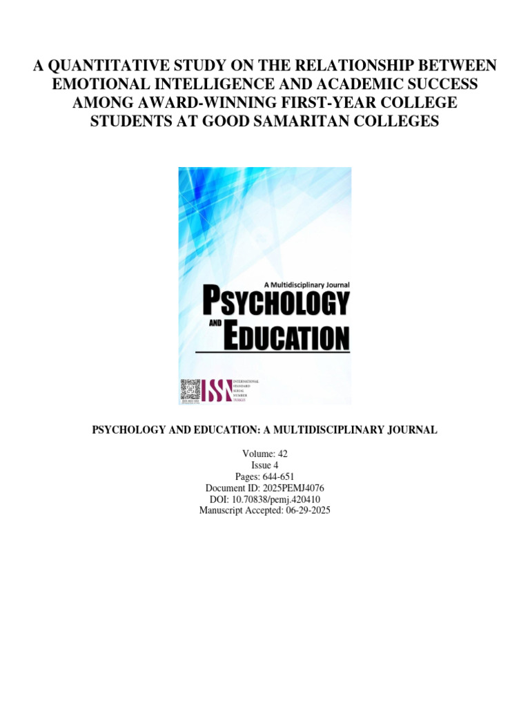 Emotional Intelligence and Academic Success | PDF | Emotional ...