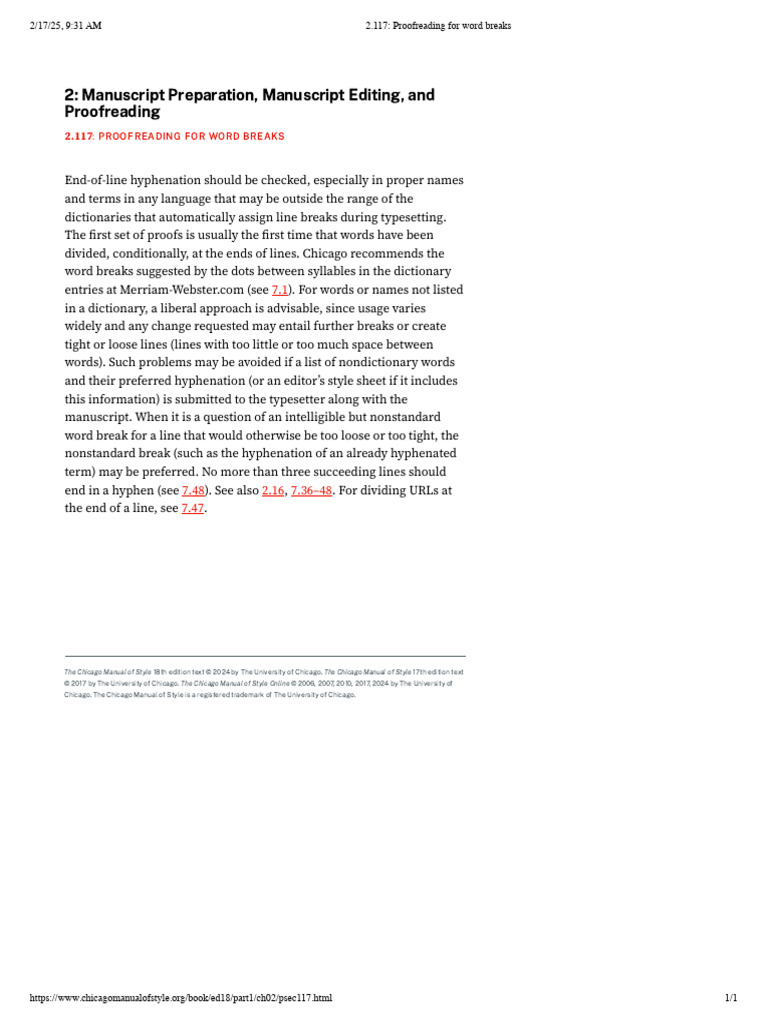 2.117 - Proofreading For Word Breaks | PDF