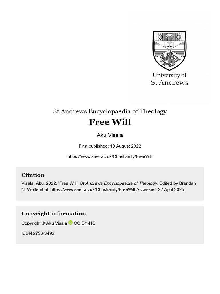 Free Will | PDF | Free Will | Determinism