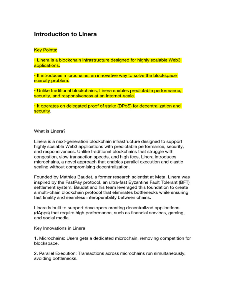 Linera: Scalable Microchains for Web3 | PDF
