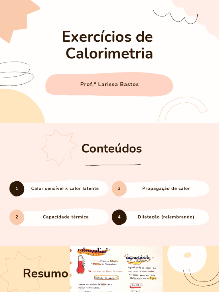 Exercícios de Calorimetria e Gabarito | PDF