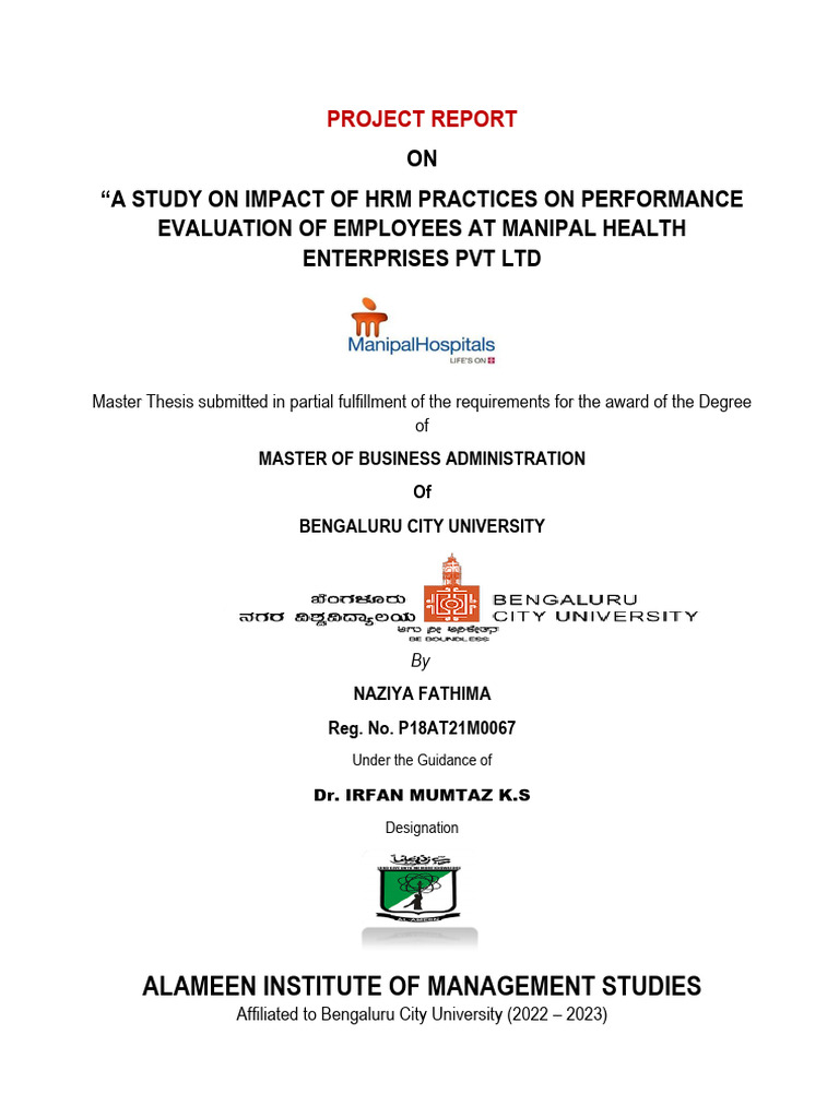 HRM Practices Impact at Manipal Health | PDF | Performance Appraisal ...