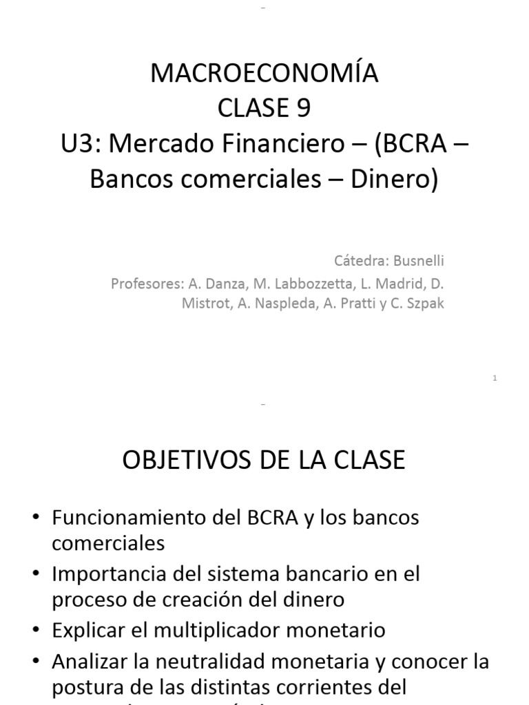 Clase 9 - Banco Central y Bancos Comerciales en El Mercado de Dinero ...