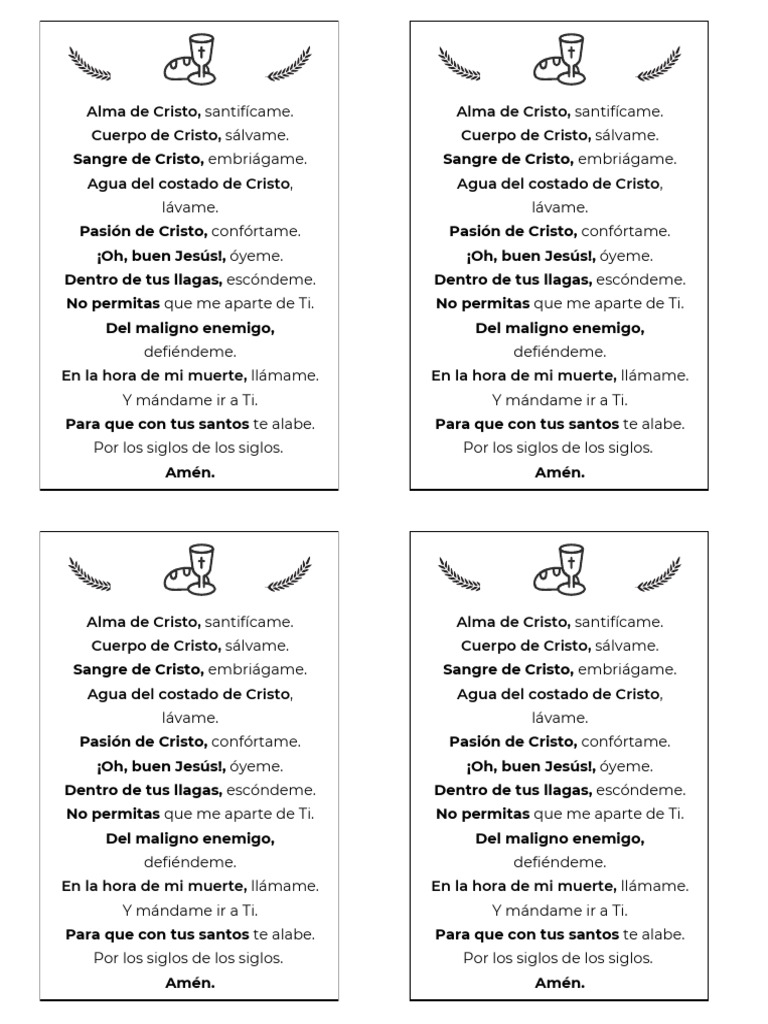 Oración del Alma de Cristo | PDF